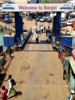 Banjul - Barra ferry (before loading commences), The Gambia, Africa