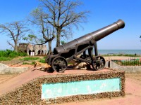 Gun emplacement, Juffureh, The Gambia, Africa Gun emplacement, Juffureh, The Gambia, Africa