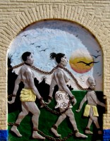 Mural, Slave Museum, Juffureh, The Gambia, Africa Mural, Slave Museum, Juffureh, The Gambia, Africa