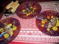 A tasty fish and chips lunch with Ahmed and his family, Nouadhibou, Mauritania, Africa