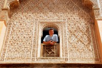 Exquisite carving, Ali ben Youssef medersa, Marrakesh, Morocco, Africa