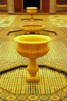Fountains, Dar Mnebhi palace (museum of Marrakesh), Morocco, Africa
