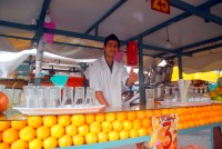 OJ for sale, Djemma el-Fna, Marrakesh, Morocco, Africa