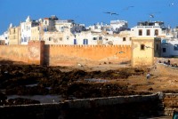 The white-washed walls and fortifications of Essaouira, Morocco, Africa