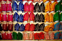 Leather slippers for sale, Fes el Bali, Morocco, Africa