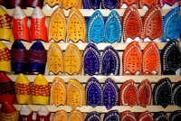 Slippers, Chouara tanneries, Fes, Morocco, Africa
