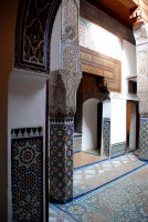 Exquisite carvings and ceramic tiles, Dar Jamai Museum, Meknes, Morocco, Africa Exquisite carvings and ceramic tiles, Dar Jamai Museum, Meknes, Morocco, Africa