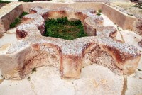 Crusty communal toilets, Volubilis, Morocco, Africa
