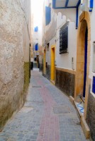 Narrow alleyway, medina, Essaouira, Morocco, Africa