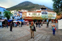 Plaza Uta el-Hammam and Jebel el-Kelaa, Chefchaouen, Morocco, Africa