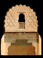 Decorative carving, Ali ben Youssef medersa, Marrakesh, Morocco, Africa