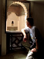 Enjoying the amazing architecture of the Ali ben Youssef medersa, Marrakesh, Morocco, Africa