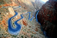 Winding road through Dades Gorge, Morocco, Africa