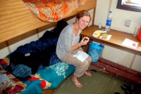 Canned tuna and dry crackers for breakfast aboard the MV Sinai, Lake Nasser, Sudan-Egypt border