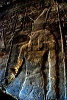 Carving of the god Horus, Temple of Mut, Jebel Barkal, Karima, Sudan, Africa