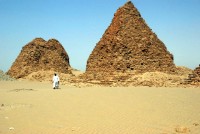 Curator of the pyramids of Napata at Nuri, Sudan, Africa