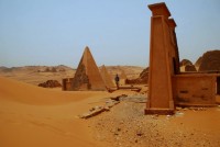Pyramids of Meroe (featuring the Northern Cemetery) at Begrawiya, Sudan, Africa