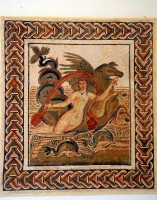 Have you heard the one about the nymph, the sea horse, and the two dolphins? Need a ride? The museum of El Jem, Tunisia, Africa