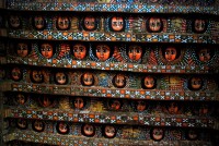 Angels (ceiling decoration), Debre Birhan Selassie church, Gondar, Ethiopia, Africa