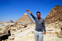 Having a little fun with Chephren's pyramid, Giza, Egypt, Africa