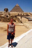 The sphinx and Chephren's pyramid, Giza, Egypt, Africa