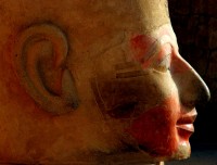 Statue, The Mortuary Temple of Queen Hatshepsut (Deir al-Bahri), West Bank of the Nile at Luxor, Egypt, Africa