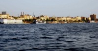Downtown Aswan from the felucca, 'Michael Palin', Egypt, Africa