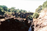 17th century Portuguese bridge, Blue Nile Falls, near Bahir Dar, Ethiopia, Africa