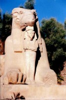 Ram-headed sphinx, Temple Complex of Karnak, Luxor, Egypt, Africa