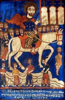 Icon of Jesus entering Jerusalem, Coptic museum of Cairo, Egypt, Africa