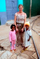 Christi (even as a Canadian) always finds a friend or two, Harar, Ethiopia, Africa