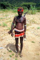 Tsemay warrior, Rift Valley, southern Ethiopia, Africa