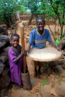 Playing for the camera, Konso children, Konso village of Gamorle, Southern Ethiopia, Africa