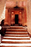 The entrance to the church of St. George, Lalibela, Ethiopia, Africa