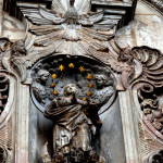 La Compania de Jesus church, exterior detail, saint, Quito, Ecuador