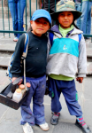 Shoe-shine girls, Quito, Ecuador
