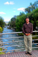 Rod and the river Tomebamba, Cuenca, Ecuador
