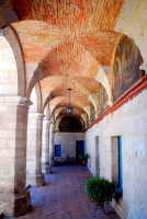 Decorative colonial architecture, Santa Catalina Monastery, Arequipa, Peru