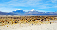 Parinacota (left) and Pomerape (right), Sajama National Park, Bolivia