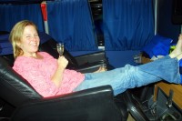 First class luxury aboard the Andesmar bus to Bariloche, Argentina