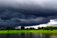 Storm brewing over Mamiraua Lake, Mamiraua Sustainable Development Reserve, Amazonia, Brazil