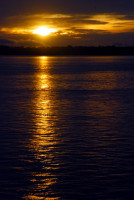 Sunset over the Rio Solimoes, Amazonia, Brazil