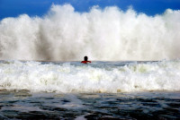 Big waves, Copacabana beach, Rio de Janeiro, Brazil
