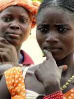 Curious onlookers, Ghana - Burkina Faso border, Africa