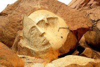 Stone carving, Aicha monolith, Mauritania, Africa