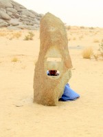 A rare display of playfulness from Ahmed the Finger, Aicha monolith, Mauritania, Africa