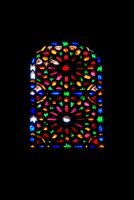 Stained-glass window, Palais de la Bahia, Marrakesh, Morocco, Africa