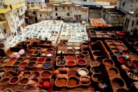 Chouara tanneries, Fes, Morocco, Africa