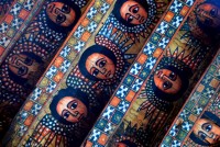 Angels (ceiling decoration), Debre Birhan Selassie church, Gondar, Ethiopia, Africa