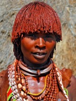 Married Hamer woman, Gambala village, Lower Omo Valley, Ethiopia, Africa